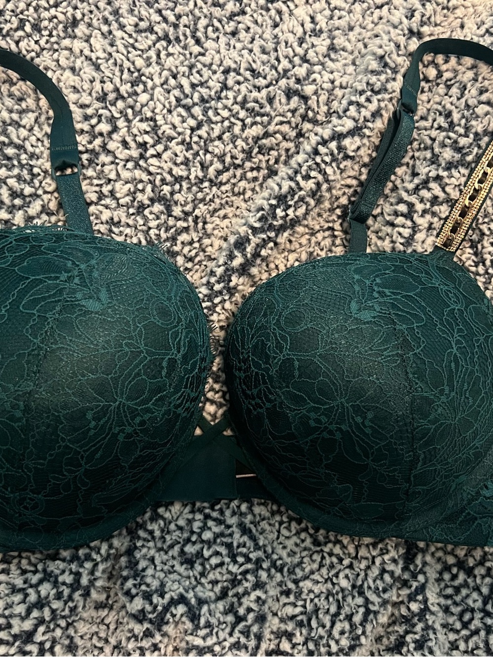 Victoria's Secret Emerald Green Lace Push-Up Bra